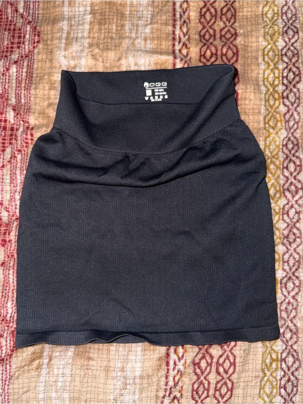 Black Fold-Over Waist Pencil Skirt — Women
